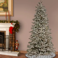 Flash Sale National Tree Company 7 1/2' Feel Real® Christmas Snowy Slim Hinged Tree With 2600 Warm White Led Crab Lights