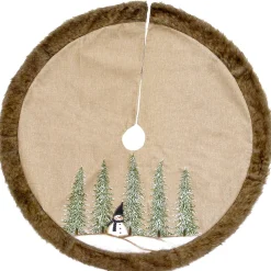 Best Sale National Tree Company 48" Alpine Collection Snowman And Pines Tree Skirt