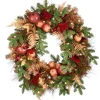 New National Tree Company 30" Apple Decorated Christmas Wreath With Led Lights