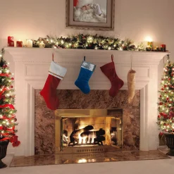 Sale National Tree Company 19" Arctic Lights Collection Blue Velvet Stocking
