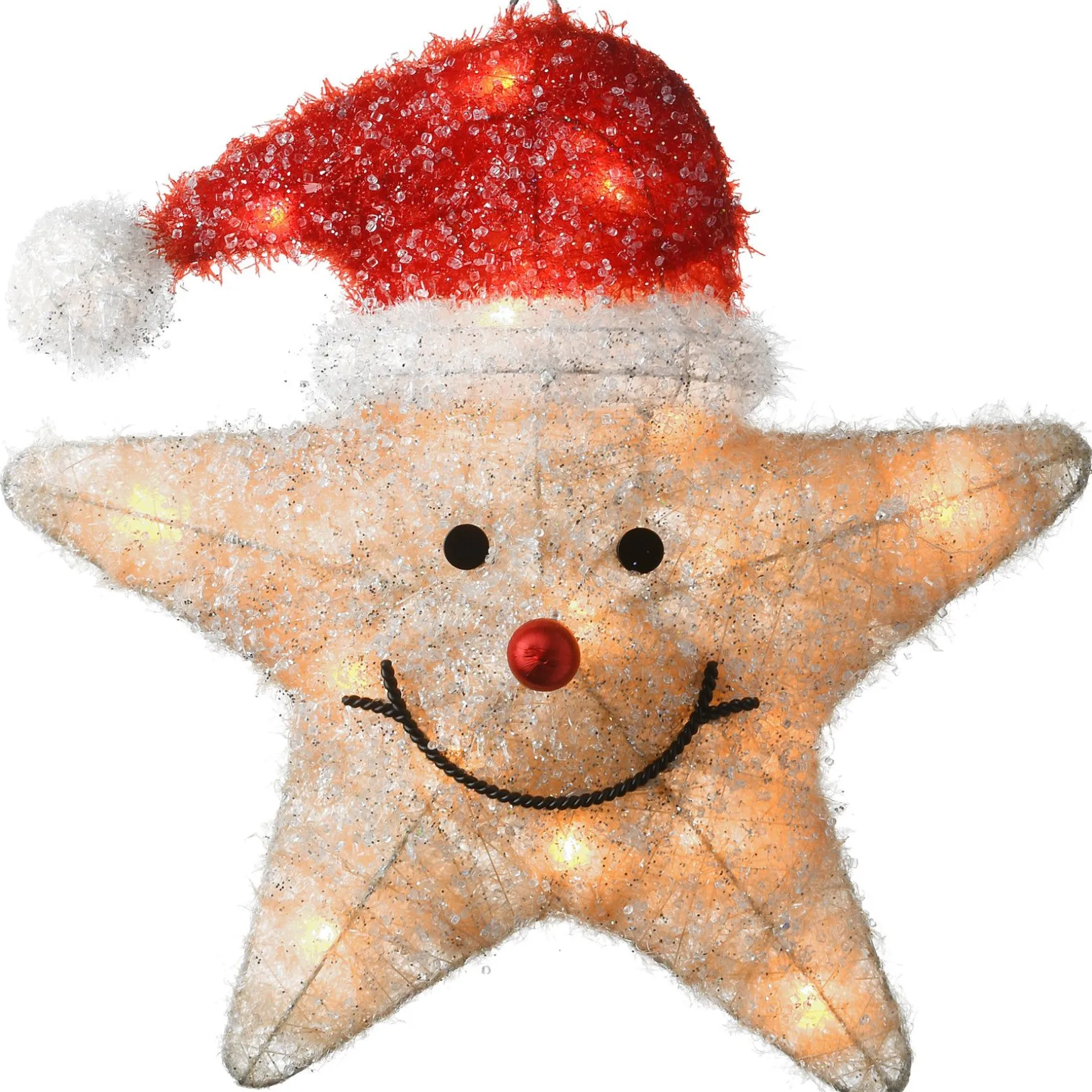 Store National Tree Company 18" Battery Operated Smiling Yellow Star