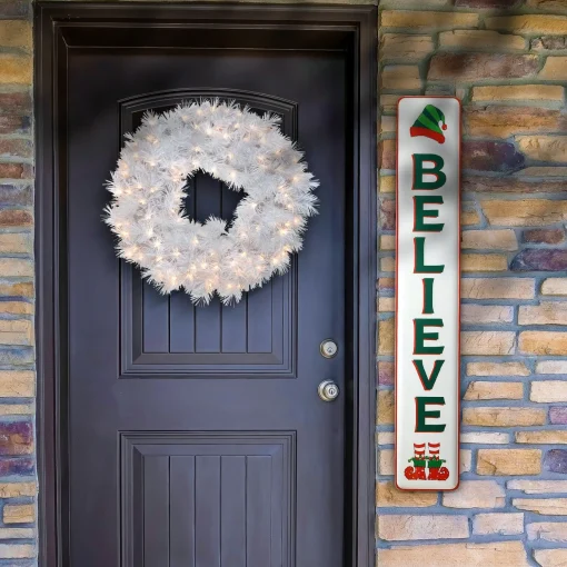 Best Sale National Tree Company 47" Believe Vertical Holiday Wall Sign