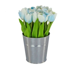 9" Blue Tulip Bouquet In Metal Pot^National Tree Company Outlet