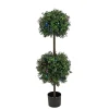 Clearance National Tree Company 46" Boxwood Double Ball Topiary With Multi-Function Led Lights