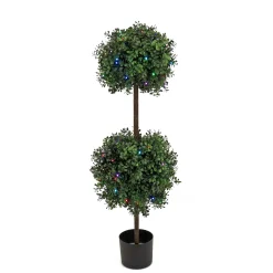 46" Boxwood Double Ball Topiary With Multi-Function Led Lights^National Tree Company Online