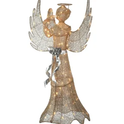 Discount National Tree Company 53" Champagne Gold Praying Angel With Led Lights