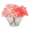 New National Tree Company 8" Coral Hydrangea Bouquet In Glass Vase