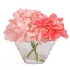 8" Coral Hydrangea Bouquet In Glass Vase^National Tree Company Cheap