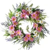 18" Daisy And Cosmos Flowers Wreath On Woven Branch Base^National Tree Company Best Sale