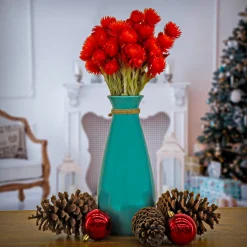New National Tree Company 16" Dried Red Capeblumen Flowers Bouquet