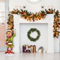Clearance National Tree Company 37" Drumming Pixie Elf With Multicolor Lights