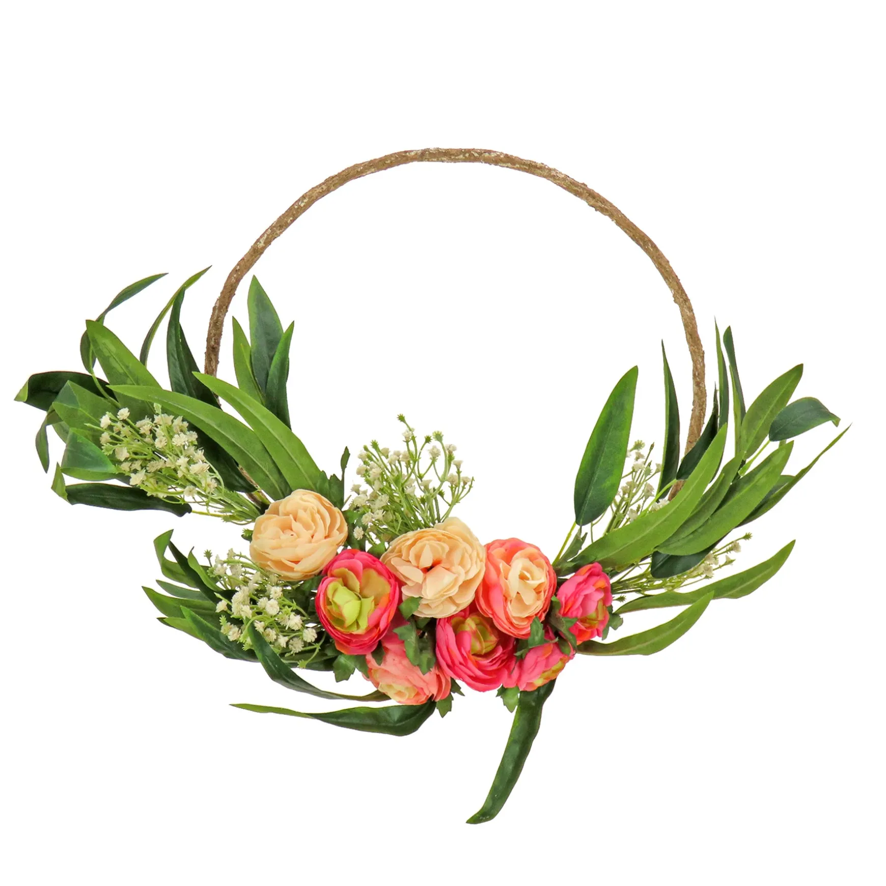 16" Eucalyptus And Buttercups Hoop Wreath^National Tree Company Cheap
