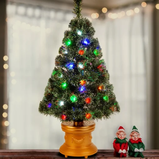 Fashion National Tree Company 36" Fiber Optic Evergreen Fireworks