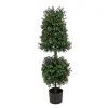 Online National Tree Company 4 Ft. Boxwood Cone And Ball Topiary With Multi-Function Led Lights
