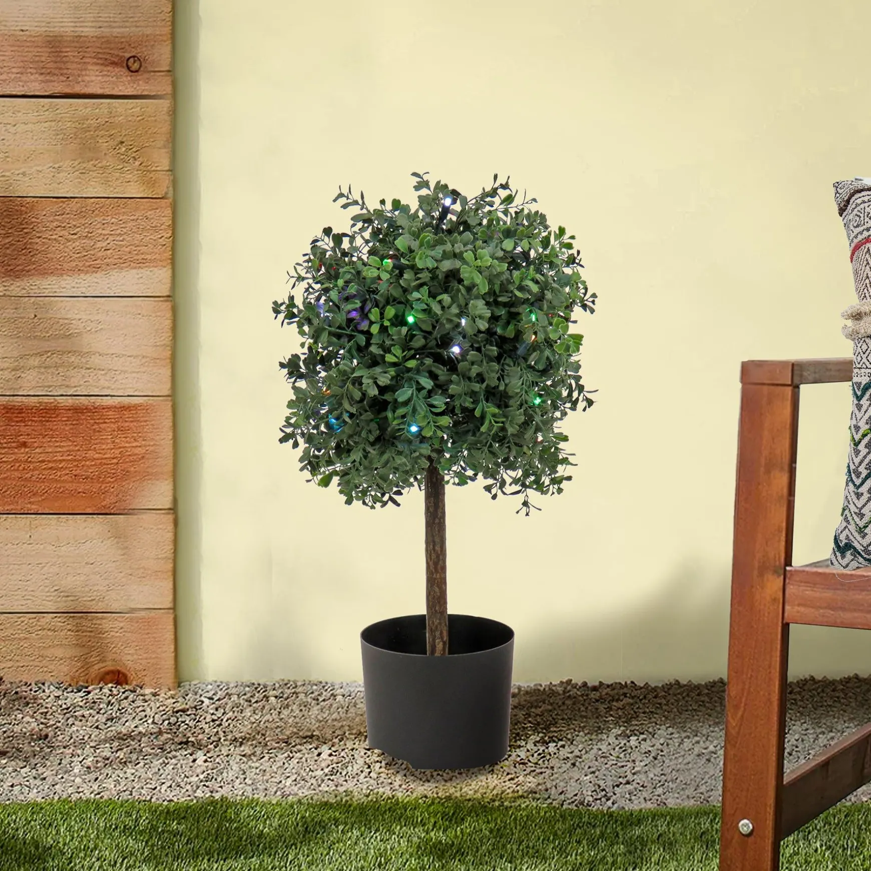 Outlet National Tree Company 2 Ft. Boxwood Single Ball Topiary With Multi-Function Led Lights