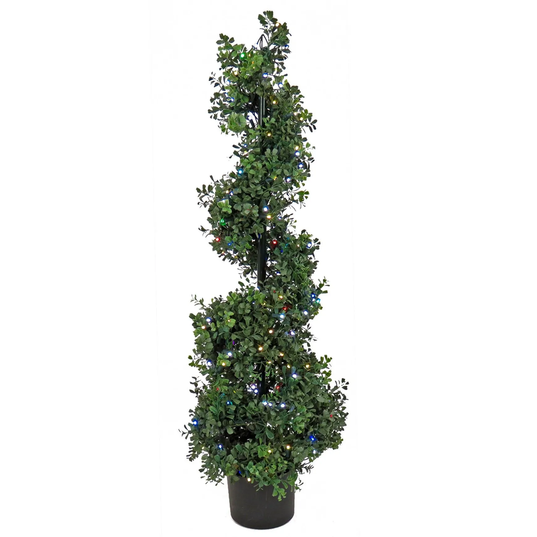 Clearance National Tree Company 4 Ft. Boxwood Spiral Topiary With Multi-Function Led Lights