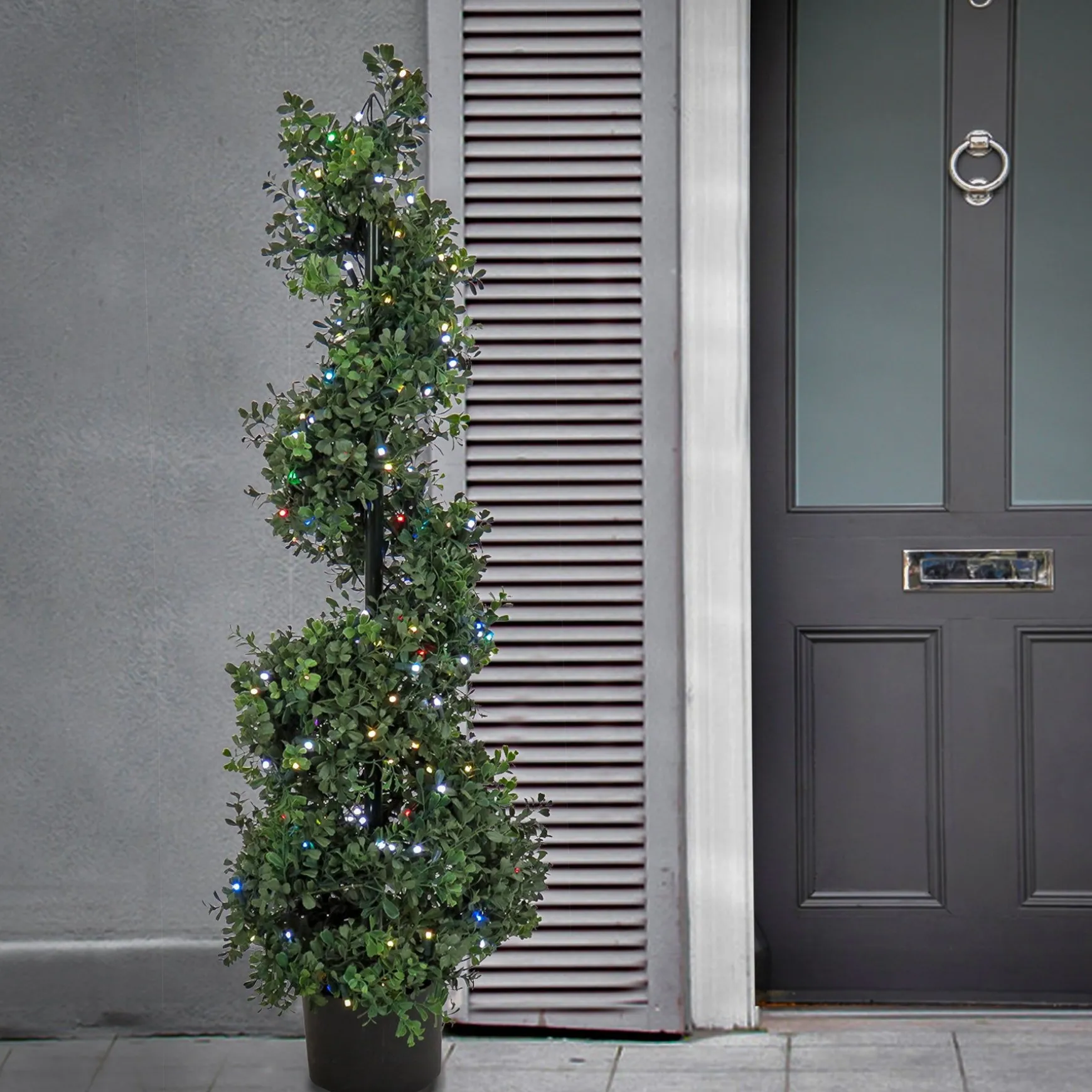 Clearance National Tree Company 4 Ft. Boxwood Spiral Topiary With Multi-Function Led Lights