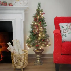 Best Sale National Tree Company 4 Ft. Crestwood Spruce Entrance Tree With Warm White Led Lights