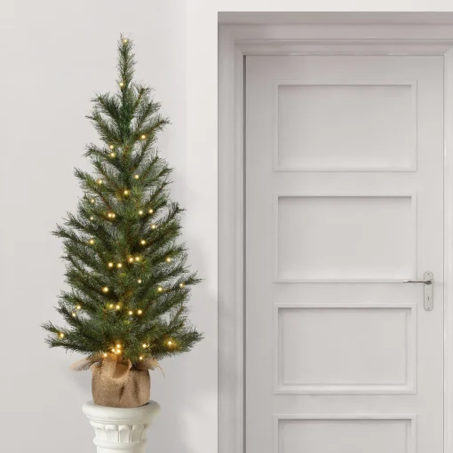4 Ft Frosted Ontario Pine Tree With Battery Operated Lights^National Tree Company Shop