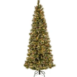 75 Ft Glittery Bristle Pine Slim Tree With Dual Color® Led Lights^National Tree Company Best Sale