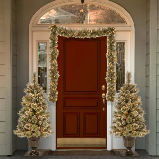 Discount National Tree Company 9 Ft. Glittery Bristle® Pine Garland With Clear Lights