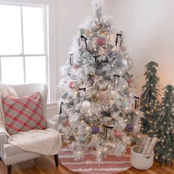 Best National Tree Company 6.5 Ft. Hgtv Home Collection Pre-Lit Flocked Bavarian Pine Tree