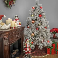 Best National Tree Company 6.5 Ft. Hgtv Home Collection Pre-Lit Flocked Bavarian Pine Tree