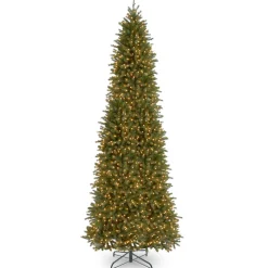 Clearance National Tree Company 12 Ft. Jersey Fraser Fir Pencil Slim Tree With Clear Lights