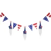 Online National Tree Company 6 Ft Patriotic Flags And Blue Gnomes Garland