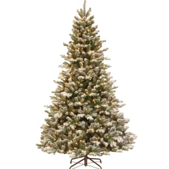 Store National Tree Company 7.5 Ft. Powerconnect(Tm) Snowy Sheffield Spruce With Warm White Led Lights
