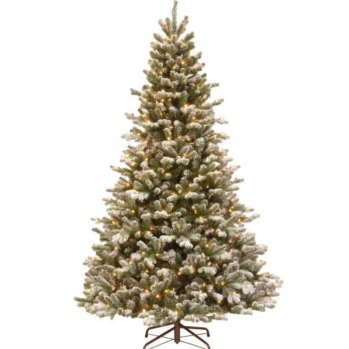 Store National Tree Company 7.5 Ft. Powerconnect(Tm) Snowy Sheffield Spruce With Warm White Led Lights