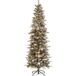 7.5 Ft. Powerconnect(Tm) Snowy Sheffield Spruce Pencil Slim With Clear Lights^National Tree Company Best