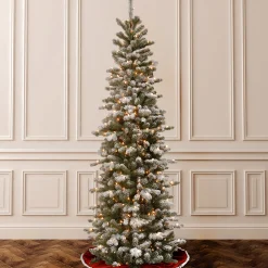 7.5 Ft. Powerconnect(Tm) Snowy Sheffield Spruce Pencil Slim With Clear Lights^National Tree Company Best