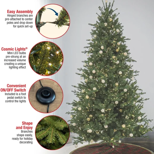 Cheap National Tree Company 7.5 Ft Pre-Lit Aspen Pine Tree With Led Lights