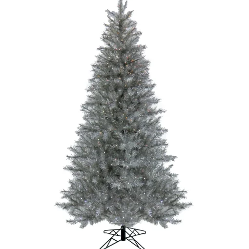 Hot National Tree Company 7.5 Ft. Pre-Lit Crystal Silver Metallic Tree