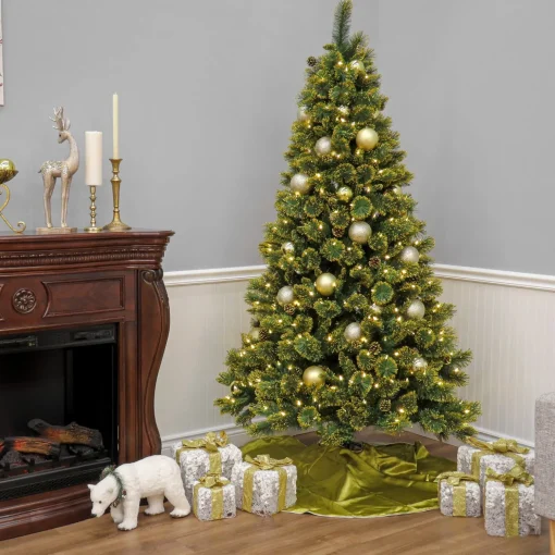 Store National Tree Company 7 Ft Pre-Lit Maine Pine Tree With Led Lights