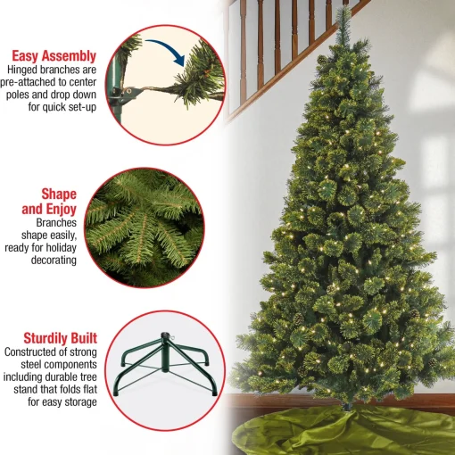 Store National Tree Company 7 Ft Pre-Lit Maine Pine Tree With Led Lights