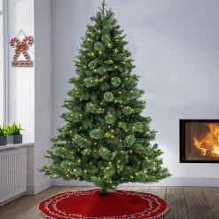 New National Tree Company 7 Ft Pre-Lit Montreal Pine Tree With Led Lights