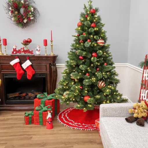 New National Tree Company 7 Ft Pre-Lit Montreal Pine Tree With Led Lights