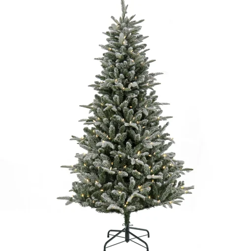 Sale National Tree Company 6 Ft. Pre-Lit Snowy Libby Fir Tree With Led Lights