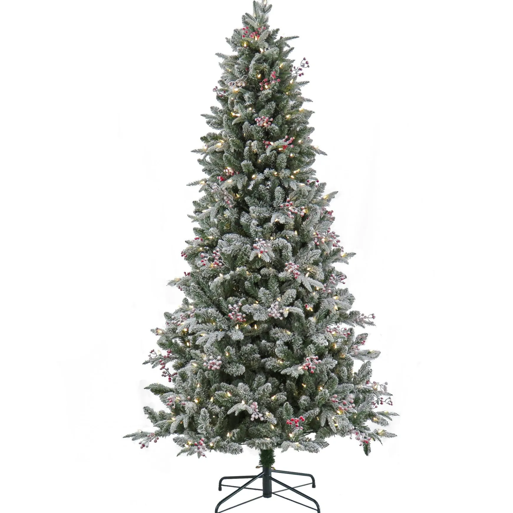 Best National Tree Company 7.5 Ft Pre-Lit Snowy Poechmann Fir Tree With Led Lights
