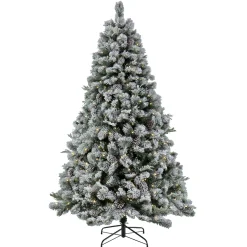 Best National Tree Company 7.5 Ft. Pre-Lit Snowy Silver Hill Pine Tree With Led Lights