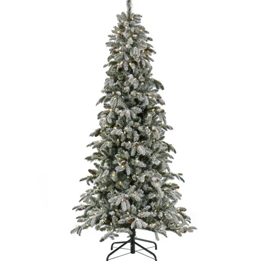 Fashion National Tree Company 7.5 Ft Pre-Lit Snowy Vintin Fir Tree With Led Lights