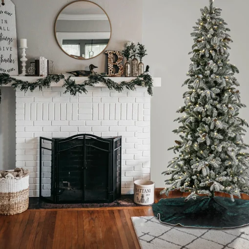 Fashion National Tree Company 7.5 Ft Pre-Lit Snowy Vintin Fir Tree With Led Lights