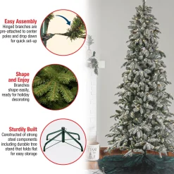 Fashion National Tree Company 7.5 Ft Pre-Lit Snowy Vintin Fir Tree With Led Lights