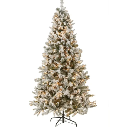 Cheap National Tree Company 6.5 Ft. Snowy Mixed Pine Tree With Clear Lights