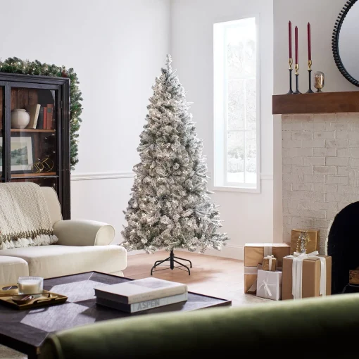 Cheap National Tree Company 6.5 Ft. Snowy Mixed Pine Tree With Clear Lights
