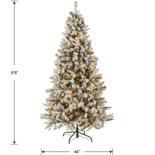 Cheap National Tree Company 6.5 Ft. Snowy Mixed Pine Tree With Clear Lights