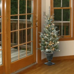 Best National Tree Company 4 Ft Snowy Morgan Spruce Entrance Tree With Clear Lights