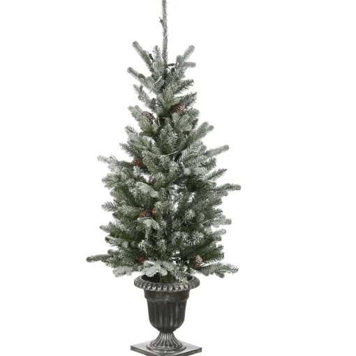 Best National Tree Company 4 Ft Snowy Morgan Spruce Entrance Tree With Clear Lights